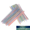 100 Packungsabstimmung flexible Kunststoffstrohhalm Werkzeuge gestreiftes Multi -Farb -Regenbogen -Trinkstrohhalm biege Strohhalm1677662