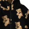Kvinnors Sweatshirt Winter Plush Little Bear Zipper Långärmad Outwear Pullover Hooded Sweatshirts E3