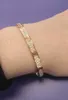 Bijoux de mode bracelet en diamant complet en acier inoxydable pour femmes femelles à deux rangées zirconi en pierre bracelets or silverrose gold6941692