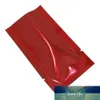 100pcs slät röd aluminiumfolie öppen topppaketväska platt mylar värmeförsegling matlagringspåse godis te förpackning väska