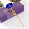 24K Gold Foil Artificial Rose Flower Branch Romantic Lover Fake Rose Flower Wedding Decoration for Valentine's Day Gift New1214L