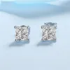 100 % Ohrstecker, Prinzessinnenschliff, massives Silber, VVS-Diamant-Ohrring für Damen und Herren, Hochzeitsschmuck 220114