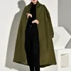 LANMREM PRAWDALNE CAWTONEDNY Zielony płaszcz z długim rękawem Lose Fit Women Parkas Fashion Autumn Winter 201210