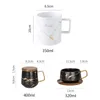 Luxury Nordic Marble Ceramic Condensed Coffee Mugs Cafe Breakfast Milk Cups Saucer Suit With Dish Spoon Set Ins1851