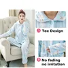 JULY'S SONG Winter Pajamas Set Women Sleepwear Warm Flannel Long Sleeves Pajamas Pink Cute Animal Homewear Thick Home Suit 201217