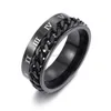 New Roman Numerals Rotatable Ring relieve pressure Stainless Steel Spin Chain Ring Band for Men Women fashion jewelry Will and Sandy new