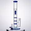 Clear Straight Tube Hookahs Glass Bong Triple combs Percolator Oil Dab Rigs Birdcage Perc 18mm Joint Water Pipes With Bowl