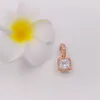 Hiçbir renk solmaz Katı Gül Altın Köpüklü Aşk Kolye Pembe Temizle CZ Pandora Charms Bilezikler DIY Jewlery Yapımı Gevşek Boncuk Gümüş Takı Toptan 380366PCZ