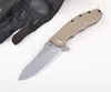 Promotion Classic 0562 Flipper Folding Knife D2 Stone Wash Drop Point Blade G10 + Stainless Steel Handle Ball Bearing EDC Knives