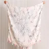 Nouveau Style coton et lin écharpe Art féminin petite plante fraîche fleur décoration crème solaire châle