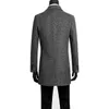 Męskie mieszanki wełniane brązowe szary swobodny płaszcz wełniany płaszcz garnitury Trench Płaszcze długie rękawy płaszcze męskie kaszmirowe Casaco Masculino England 9061