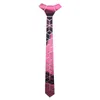 Neck Lease Akrylowe Lustro Mężczyźni Shiny Necktie Biżuteria Pink Skinny Diamond Plaid Geometryczny Slim Bling Bling1