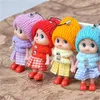 8CM Clown Mobile Phone Pendant Plaid Skirt Knitted Hat Lovely Doll Mini Girls Ornaments Toys Gift Dolls Originality 0 6yg F2