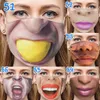 120 Styl Unisex 3D Funny Face Drukowane Maski Dorosłych Wiatroszczelna Zmywalna Wielokrotna bawełna Regulowana maska ​​Usta