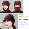 Chapéus de inverno gorros -mamãe chapéu grãos para mulheres tampas de cachecol de lã Balaclava máscara gorras bonnet twist listras chapéus de malha y200102