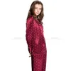 Womens Silk Satin Pyjamas Set Pyjama Pyjamas Set Sleepwear Loungewear SM L XL 2XL 3XL Plus 201114