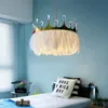 2021 Modern LED chandelier Nordic luxury crystal round droplight children's room chandelier bedroom chandelier interior lighting