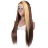 Ishow 28 32 tum transparent mänskliga hår peruker markera 4/27 brun honung blond färg 13x4 13x6 5x5 4x4 spets fronten wig rak lockigt vatten lös djupt kroppsvåg för kvinnor