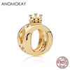 Anomokay prata esterlina 925 estilo misto cor dourada pingente contas ajuste pulseira melhor faça você mesmo presente de fabricação de joias q11208501691