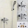 LIUYUE Baignoire Douche Robinet BlackChrome Laiton Fixé Au Mur Salle De Bains ABS Main Tête Ensembles Mitigeur Y200321