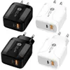 18W 25w Carica rapida rapida QC3.0 PD Tipo c USB CA Caricatore da muro da viaggio a doppia porta Eu US UK Plug per Iphone 7 8 X 11 Samsung Lg Telefono Android