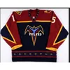 Homens reais Real Bordado Completo # 15 Dany Heatley Atlanta Thrashers Vintage Hockey Jersey ou Personalizado Qualquer nome ou Número Hóquei Jersey