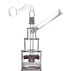 Forma di torta Hitman Mini Bong in vetro piattaforme petrolifere Birdcage inline perc Fumatori Tubi dell'acqua riciclatore Bong con tubo bruciatore a olio in vetro da 14 mm