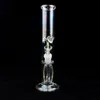 12 "Iridesent Glass Water Pipe Fooths Tobacco Perc Bong Prosta Rura Lodu Catcher Headry Rig Recycler Dymanie Perkolator Bongs 14mm Bowl