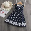 Kids Girls Dresses For Wedding Black White Princess Girl Dress Kid Prom Party Dot Bow Vest Skirt Clothing 20220308 H1