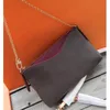 Geldbörsen Münze Geldbörsen Clutch Bag Mode Frauen Handtasche Geldbörse Braun Brief Drucken Kette Echtes Leder Hohe Qualität Cross Body Should229r