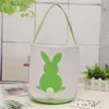 Rabbit Printed Easter Bucket Canvas Cotton Plush Bunny Easter Handheld Basket Kids Easter Hunt Egg Candy Storage Bucket VTKY21765732634