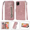 Modische Multifunktions-Leder-Geldbörsenhüllen für Samsung S23 FE Plus S22 Ultra A24 A25 M14 A23 A34 A54 5G A13 Note 20 Sparkle Zipper Bling Glitter Flip Cover Holder Pouch