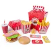 Play House Jouets pour enfants en bois Hamburger Chips Set Cuisine Jeu Garçons et filles Cadeau Simulation Nourriture et jeu LJ201009