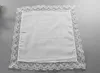 Lace Thin Handkerchief White Woman Wedding Gifts Party Decoration Cloth Napkins Plain Blank Handkerchieves High quality LLS92-WLL