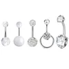 Conjunto de 5 pcs Anéis de umbigo CZ Acrílico Barble Button Anéis Piercing Piercing Presentes da Jóia Fashionable para Homens e Mulheres