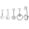 Set of 5PCS Navel Rings CZ Acrylic Belly Button Rings Piercing Stud Fashionable Jewel Gifts for Men and Women2501610