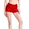 Été femmes Sexy Shorts taille élastique brillant argent or grande taille Club Polyester femme célébrité Party1