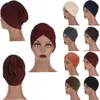 캐주얼 레이디 기질 8 색 손 - 스티치 밝은 실크 주름 바오 토 모자 순수한 ​​색 인도 모자 패션 파티 headscarf 모자