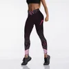Allenamento Sporting Forza elastica Leggings fitness traspiranti Modello Stampa digitale Abbigliamento sportivo da esterno Leggings skinny per donna 201203