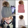 Kapaklar Şapka Aksesuarları Bebek, Çocuk Annelik Bebek Tığ Kürk Topu Örme İmitasyon Örgü Hairball Yün Kapak Çocuk Kış Sıcak Şapka 9 Colo