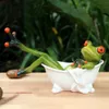 Resin Frog Figurine Figure Decorative Animal Statue Decoration Ornament for Table Desk Home Office Decor Collectible Xmas Gifts 201210
