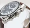 أي طراز ساعة Sellmodern Black Dial Watch Mens Master Watch Leatcher Bracelet Watches299J