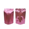 100 szt. Różowy stojak aluminiowy Folia zamek zamek zapasowy torba opakowań Kolorowa własna fasolka do fasoli kawy 6859138