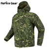 Refire Gear Camouflage Militaire Jas Mannen Waterdichte Soft Shell Tactical Jacket US Army Kleding Winter Fleece Jas Windbreaker 201218