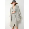 AMII minimalisme automne manteau femme tempérament solide revers double boutonnage Olstyle casual manteau femme 12070493 201114