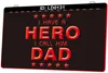 LD0131 j'ai un héros, appelez-le papa, gravure 3D, panneau lumineux LED, vente en gros et au détail