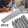 Tool Parts 6Pcs S2 Steel 150mm 1/4inch PH1 PH2 Magnetic Head Cross Screwdriver Bits Set