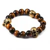 Charm Bracelets Fashion Northskull Stainless Steel Skull Bracelet For Women Natural Lava Stone Beads And Tiger Eye Men1