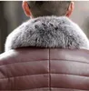 Men's leather eiderdown jacket puffer fox fur collar thick winter warm wear XY-003 201103