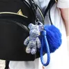 Diamond Bear Car Keychain Bag Hanger Purse Blingbly Key Chains Gewelddadige Mode Mobiele Telefoon Bandjes Charms